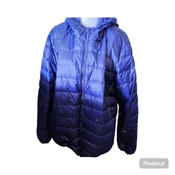 NWOT Size XXL Allegra K Hooded Long Sleeves Lightweight Puffer Jacket Dark Blue - Picture 9 of 12